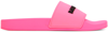 Balenciaga Piscine Logo-embossed Rubber Slides In Fuchsia