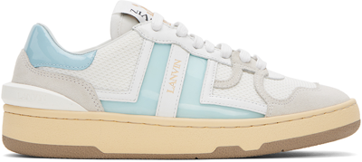 Lanvin Sneakers Clay Fabric White Sky In White,sage