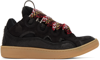Lanvin Black Curb Low Top Leather Trainers In 10 Black