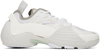 Lanvin Flash-x Mesh Upper Sneakers With Textured Panels In 00 White