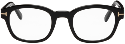 Tom Ford Black Square Glasses In Shiny Black