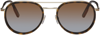 Zegna Tortoiseshell & Gold Round Sunglasses In Havana/ Other / Gradient Brown