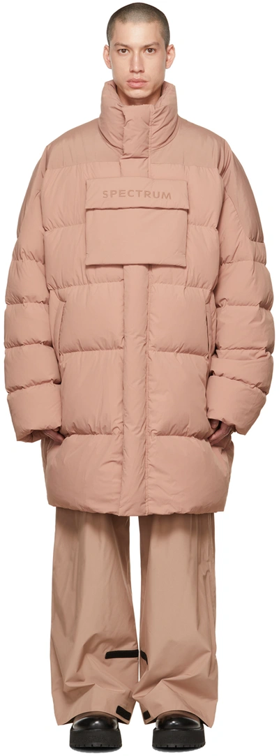 A. A. Spectrum Pink Vidor Down Jacket In Mocca Brown