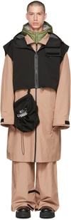 A. A. SPECTRUM BLACK & TAUPE HANDRE COAT SET