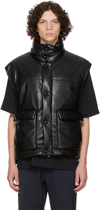 Nanushka Jovan Faux-leather Quilted Gilet In Black