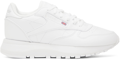 Reebok Sp Classic Faux Leather Sneakers In White