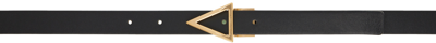 Bottega Veneta Black Triangle Belt In 1116 Black/parakeet/