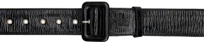 Dries Van Noten Black Thick Grommet Belt In 900 Black