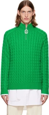 JW ANDERSON GREEN CABLE TURTLENECK