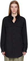 Wardrobe.nyc Cotton Poplin Shirt Dress In Black