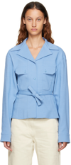 LEMAIRE BLUE CONVERTIBLE COLLAR FITTED SHIRT