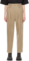 Ader Error Beige Pleated Trousers In Beige