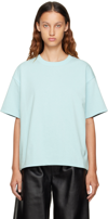 Bottega Veneta Double Layer Sleeve Light Cotton T-shirt In 8965 Pale Blue/fonda