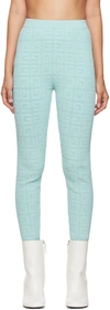 Givenchy 4g Pointelle Knit Leggings In Blue