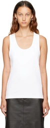 Bottega Veneta Dry Stretch Cotton Ribbed Tank Top In Chalk