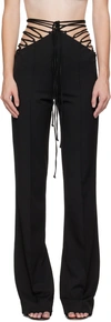 ALEKSANDRE AKHALKATSISHVILI BLACK LACE UP TROUSERS