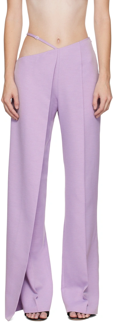 Aleksandre Akhalkatsishvili Purple Asymmetric Wide Leg Trousers