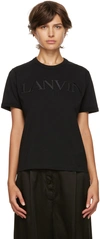 Lanvin Short-sleeved Logo Embroidered T-shirt In Black
