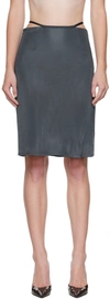 Atlein Gray Belted Miniskirt In C0113 Grey