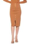 Alexia Admor Ariana Midi Pencil Skirt In Camel