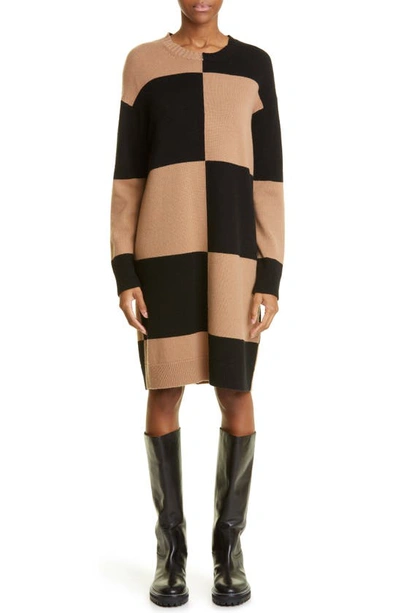 Max Mara Baiocco Colorblock Long Sleeve Wool Cashmere