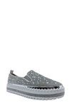 Azalea Wang Rhinestone Sneaker In Silver