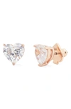 Kate Spade My Love Cubic Zirconia Heart Stud Earrings In Clear/ Rose Gold