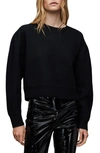 Allsaints Vika Merino Wool Crewneck Sweater In Black