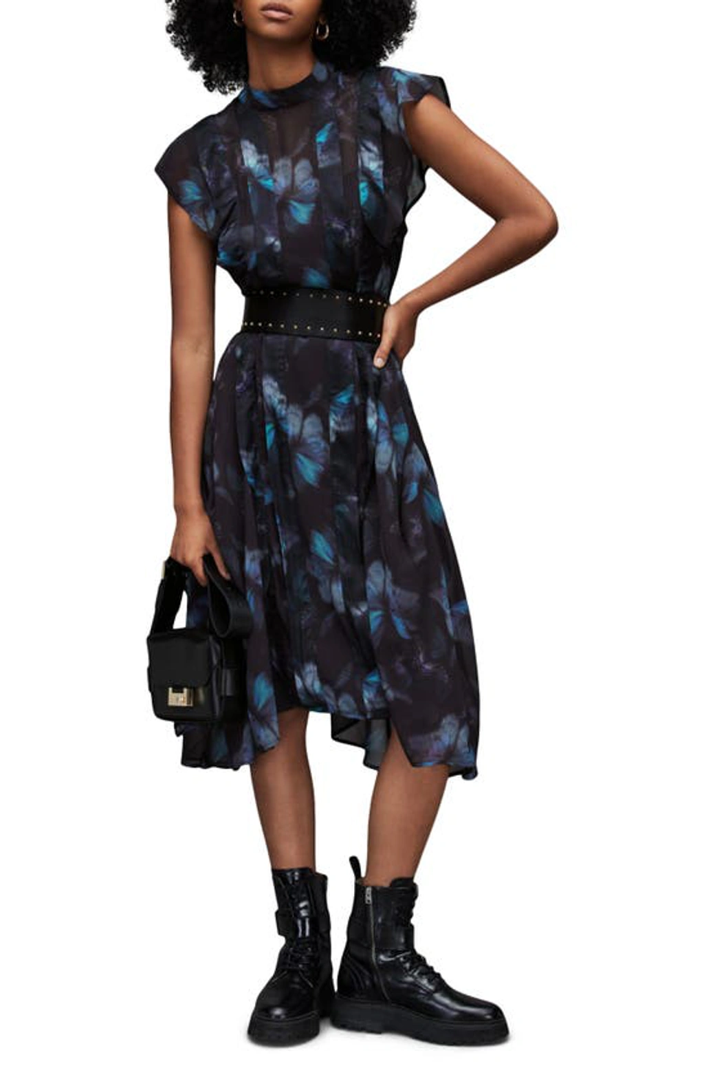 ALLSAINTS FREYA CERES ミディワンピースドレス 総柄 M Allsaints Freya Ceres Floral Midi Dress In Black | ModeSens
