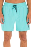 Hurley Men's One And Only Solid Volley Shorts In Green