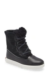 Sorel Joan Of Arctic Next Lite Waterproof Wedge Snow Boot In Black Sea Salt