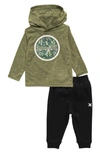 Hurley Babies'  Cloud Slub Pullover & Joggers Set In Army