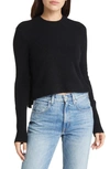 Allsaints Wick Wool Blend Crop Sweater In Black