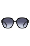 Rag & Bone 53mm Gradient Square Sunglasses In Black