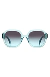 Rag & Bone 53mm Gradient Square Sunglasses In Teal