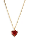 Shop Kate Spade New York My Love Birthstone Heart Pendant Necklace In Garnet/ Gold
