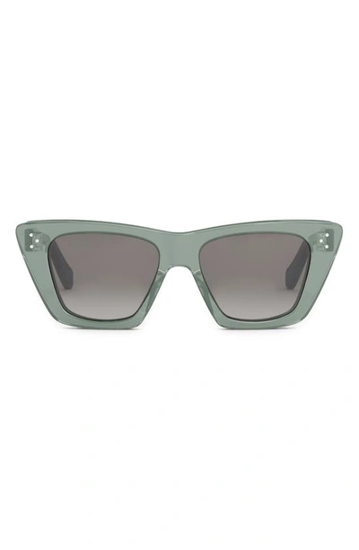 Celine Women's Cat Eye Sunglasses, 51mm In Shiny Green