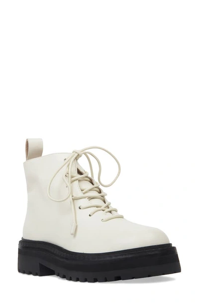 Black Suede Studio Duluth Suede Lace-up Boots In Cream Suede