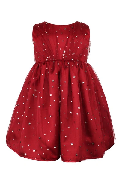 Popatu Kids' Foil Star Dress In Red