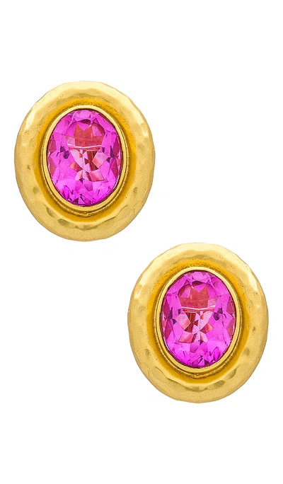Valére Paros Earrings In Pink Quartz