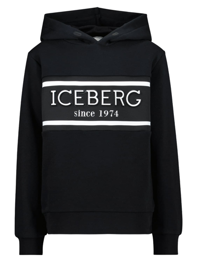 Iceberg Kids Felpa Con Cappuccio Per Bambini In Nero