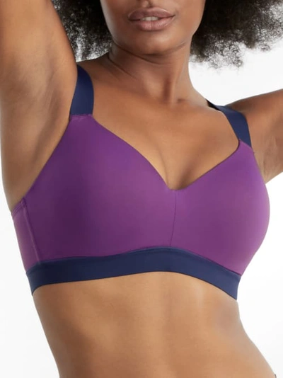 Natori Dynamic Anywhere High Impact Underwire Sports Bra In Allium,navy