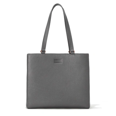 Dagne Dover Medium Allyn Leather Tote In Graphite