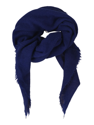 A Punto B Fringe Trimmed Plain Scarf In Electric Blue
