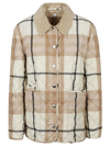 Burberry Dranefeld Check Down Jacket In Frosted White