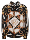 Moschino Couture Silk Blouse With Barocco Motif In Black Mix