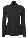 Fabiana Filippi Double-breasted Side Pocket Pea Coat In Ardesia