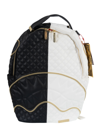 Sprayground Split Quilt Sharks Dlx Backpack In Black/white