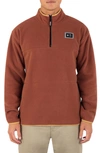 Hurley Mesa Windchill Quarter-zip Fleece Sweatshirt In Zion Rust