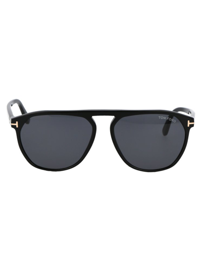 Tom Ford Eyewear Jasper Round Sunglasses In Black